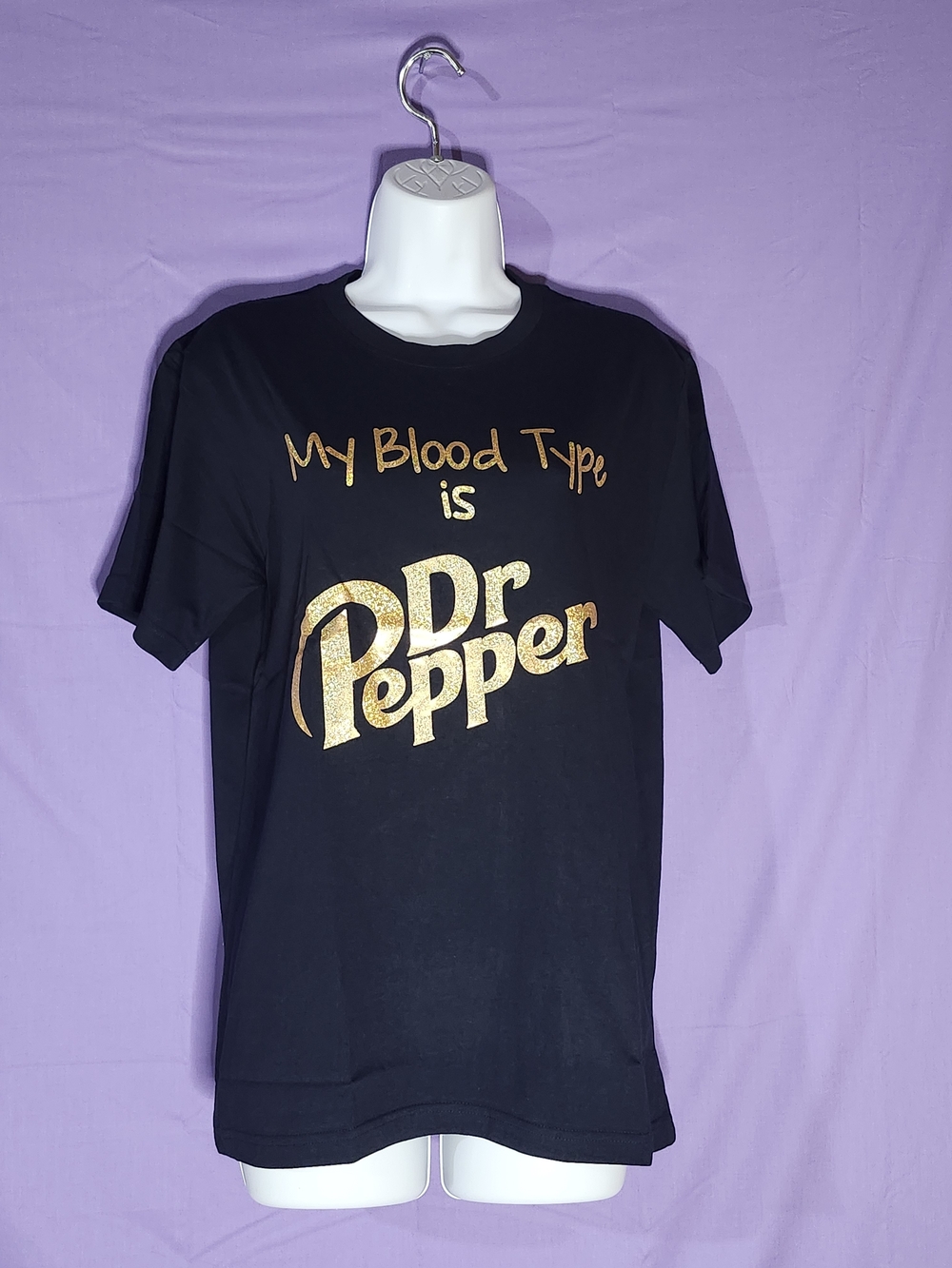 Black T-Shirt with Gold Foil